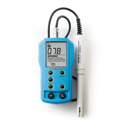 Multiparamétrico portátil pH/CE/TDS/Temp Calib manual 0 a 6000 microS/cm 